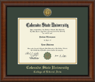 Colorado State University Gold Engraved Medallion Diploma Frame in Austin