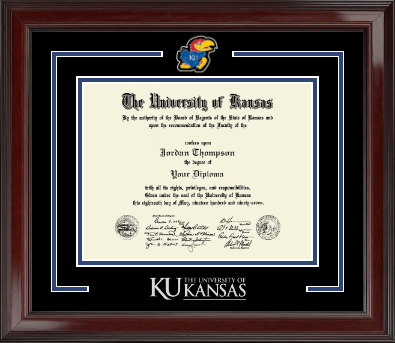 The University of Kansas diploma frame - JayHawk Spirit Medallion Diploma Frame in Encore