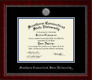 Southern Connecticut State University diploma frame - Silver Engraved Medallion Diploma Frame in Sutton