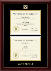 Vanderbilt University Masterpiece Medallion Double Diploma Frame in Gallery