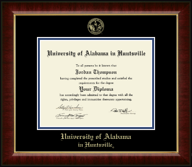 The University of Alabama Huntsville diploma frame - Gold Embossed Diploma Frame in Murano