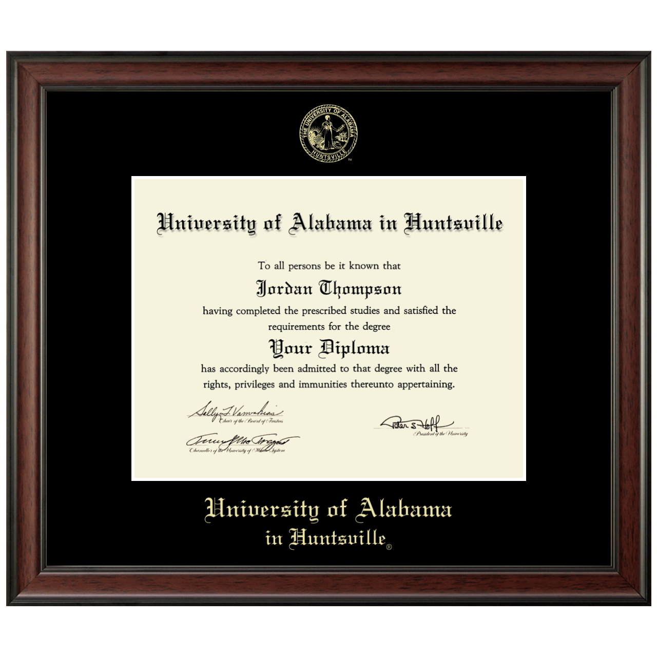 Gold Embossed Diploma Frame in Studio The University of Alabama