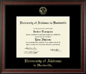 The University of Alabama Huntsville Gold Embossed Diploma Frame in Studio