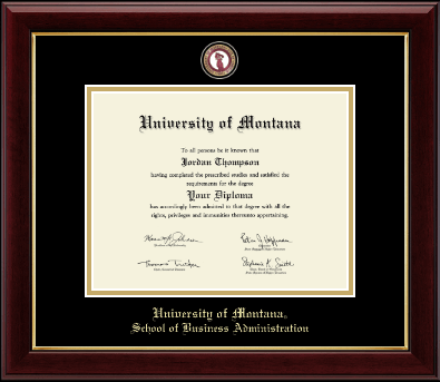 University of Montana Missoula diploma frame - Masterpiece Medallion Diploma Frame in Gallery