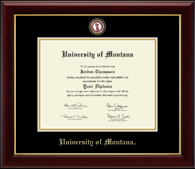 University of Montana Missoula diploma frame - Masterpiece Medallion Diploma Frame in Gallery