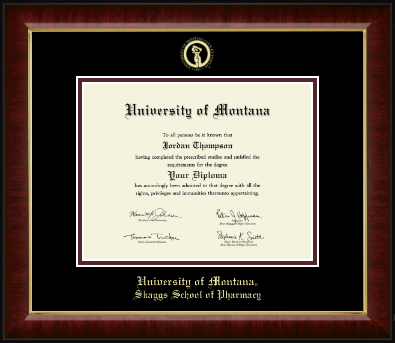 University of Montana Missoula diploma frame - Gold Embossed Diploma Frame in Murano