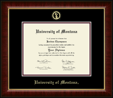 University of Montana Missoula diploma frame - Gold Embossed Diploma Frame in Murano
