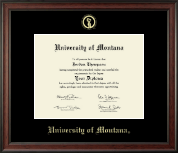 University of Montana Missoula Gold Embossed Diploma Frame in Studio