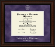 University of Wisconsin Whitewater diploma frame - Silver Embossed Diploma Frame in Lenox