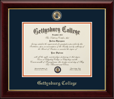 Gettysburg College diploma frame - Masterpiece Medallion Diploma Frame in Gallery