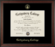 Gettysburg College diploma frame - Gold Embossed Diploma Frame in Studio