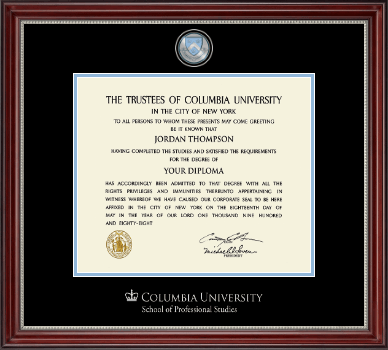 Columbia University diploma frame - Pewter Masterpiece Medallion Diploma Frame in Kensington Silver