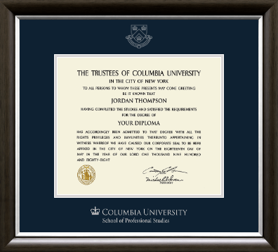 Columbia University diploma frame - Silver Embossed Diploma Frame in Devonshire