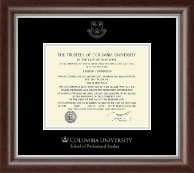Columbia University Silver Embossed Certificate Frame in Devonshire