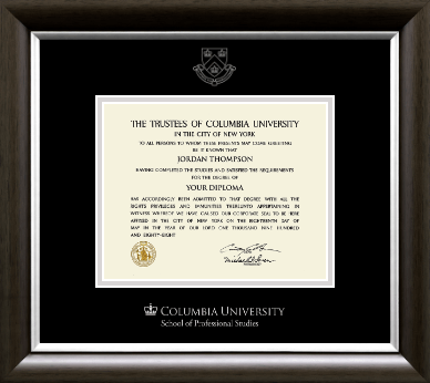 Columbia University certificate frame - Silver Embossed Certificate Frame in Devonshire