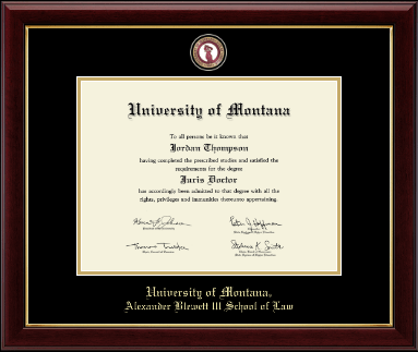 University of Montana Missoula diploma frame - Masterpiece Medallion Diploma Frame in Gallery