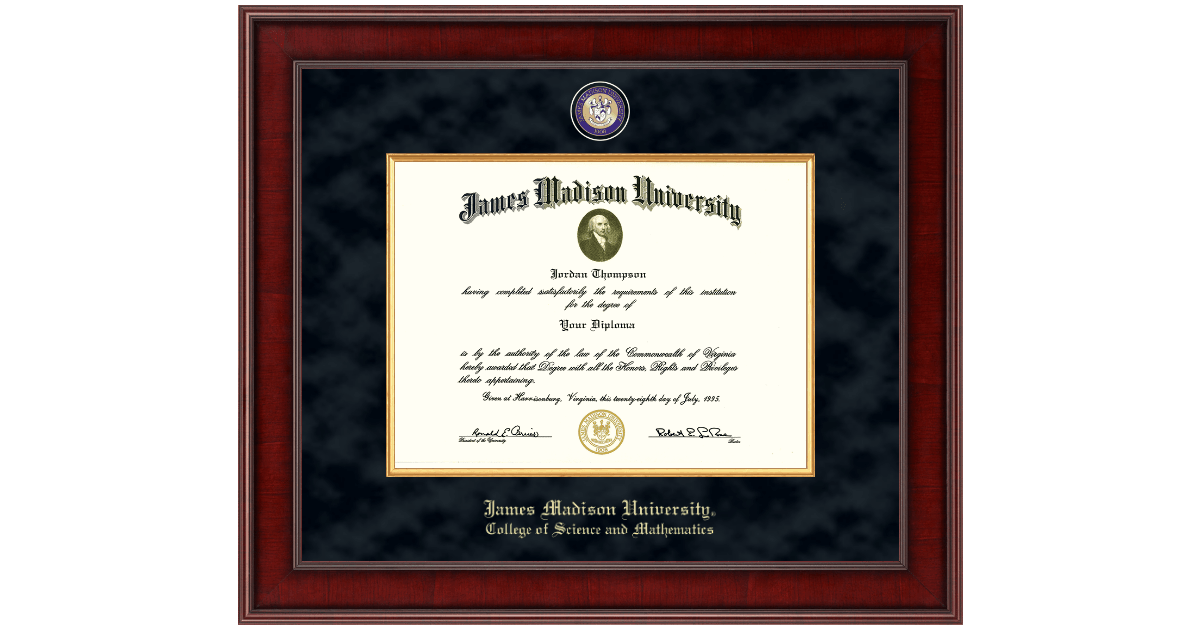 JMU College of Science and Mathematics Diploma Frames