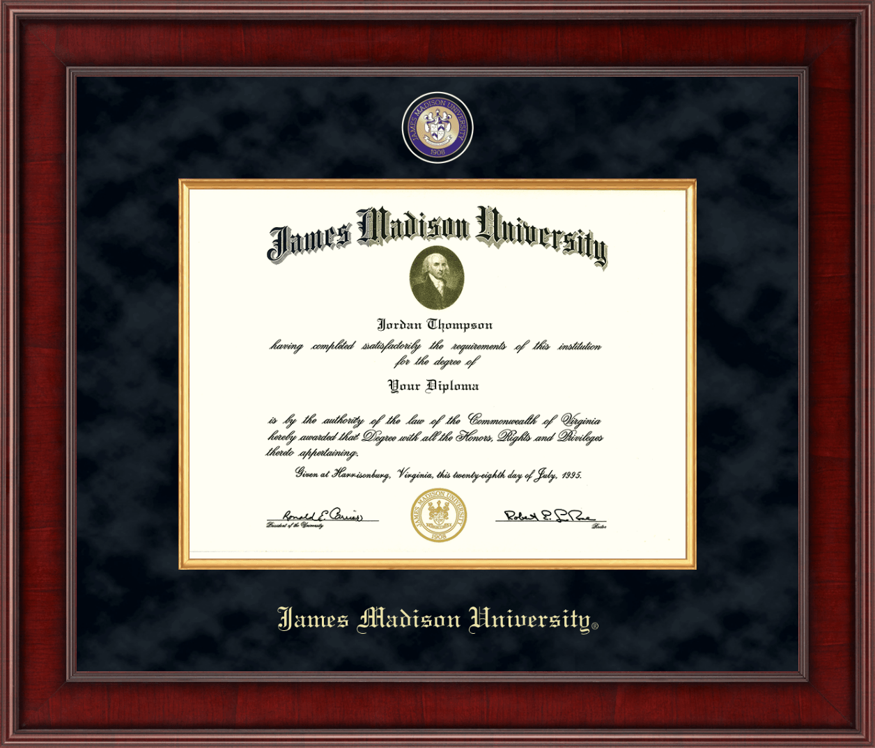 James Madison University Presidential Masterpiece Diploma Frame In 