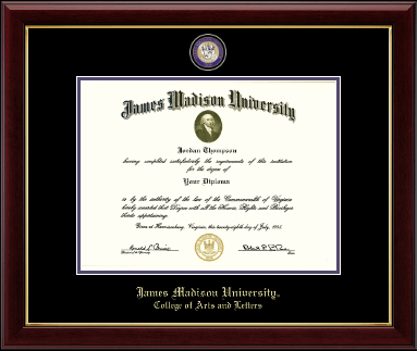 James Madison University diploma frame - Masterpiece Medallion Diploma Frame in Gallery