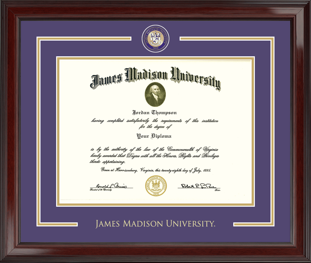 James Madison University Showcase Edition Diploma Frame in Encore(07)