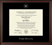 Temple University Silver Embossed Diploma Frame in Studio