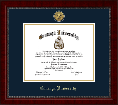 Gonzaga University diploma frame - Gold Engraved Medallion Diploma Frame in Sutton