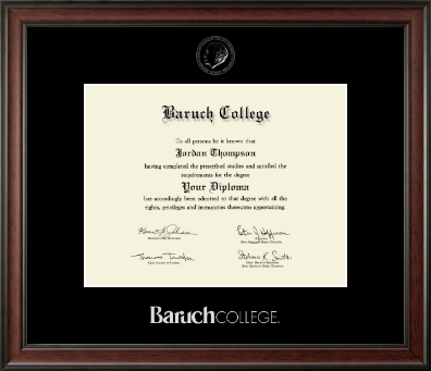 Baruch College diploma frame - Silver Embossed Diploma Frame in Studio