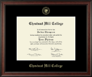 Chestnut Hill College Gold Embossed Diploma Frame in Studio