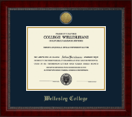 Wellesley College Gold Engraved Medallion Diploma Frame in Sutton