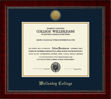 Wellesley College diploma frame - Gold Engraved Medallion Diploma Frame in Sutton