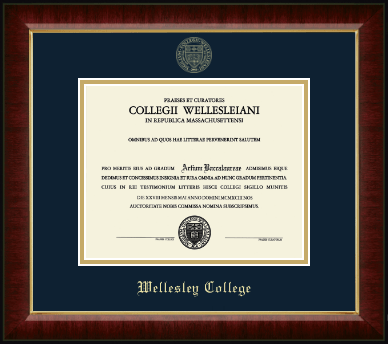 Wellesley College diploma frame - Gold Embossed Diploma Frame in Murano