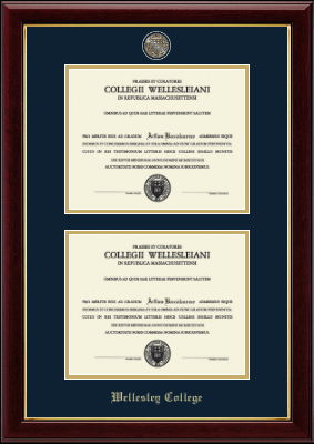 Wellesley College diploma frame - Masterpiece Medallion Double Diploma Frame in Gallery