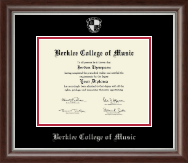 Berklee College of Music Silver Embossed Diploma Frame in Devonshire