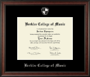 Berklee College of Music Silver Embossed Diploma Frame in Studio