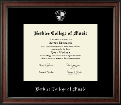 Berklee College of Music diploma frame - Silver Embossed Diploma Frame in Studio