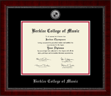 Berklee College of Music diploma frame - Silver Engraved Medallion Diploma Frame in Sutton