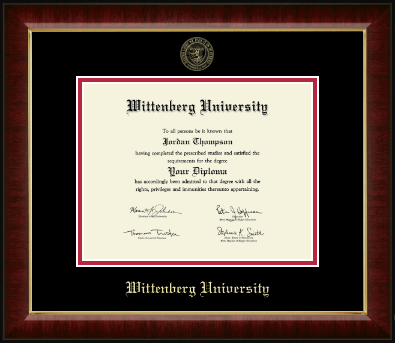 Wittenberg University diploma frame - Gold Embossed Diploma Frame in Murano