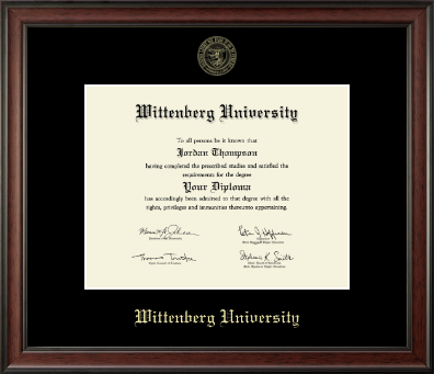 Wittenberg University diploma frame - Gold Embossed Diploma Frame in Studio