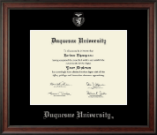Duquesne University Silver Embossed Diploma Frame in Studio