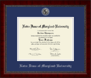Notre Dame of Maryland University  diploma frame - Silver Engraved Medallion Diploma Frame in Sutton