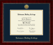 Lebanon Valley College Gold Engraved Medallion Diploma Frame in Sutton