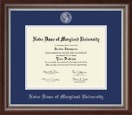Notre Dame of Maryland University  Silver Embossed Diploma Frame in Devonshire