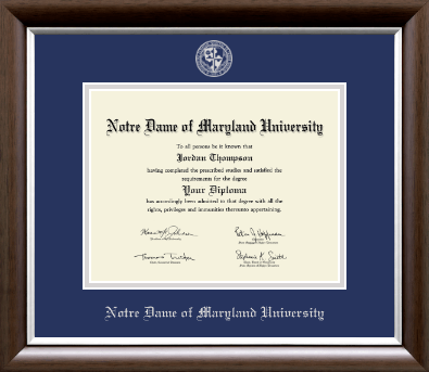 Notre Dame of Maryland University diploma frame - Silver Embossed Diploma Frame in Devonshire