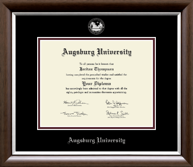 Augsburg University diploma frame - Silver Embossed Diploma Frame in Devonshire