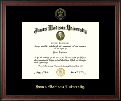 James Madison University diploma frame - Gold Embossed Diploma Frame in Studio
