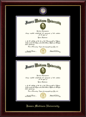 James Madison University diploma frame - Masterpiece Medallion Double Diploma Frame in Gallery
