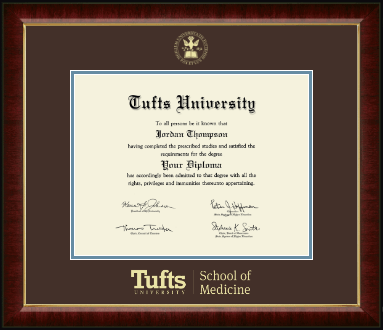 Tufts University diploma frame - Gold Embossed Diploma Frame in Murano