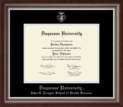 Duquesne University diploma frame - Silver Embossed Diploma Frame in Devonshire