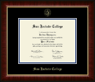 San Jacinto College Gold Embossed Diploma Frame in Murano
