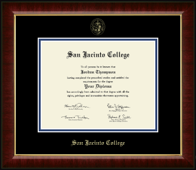 San Jacinto College diploma frame - Gold Embossed Diploma Frame in Murano